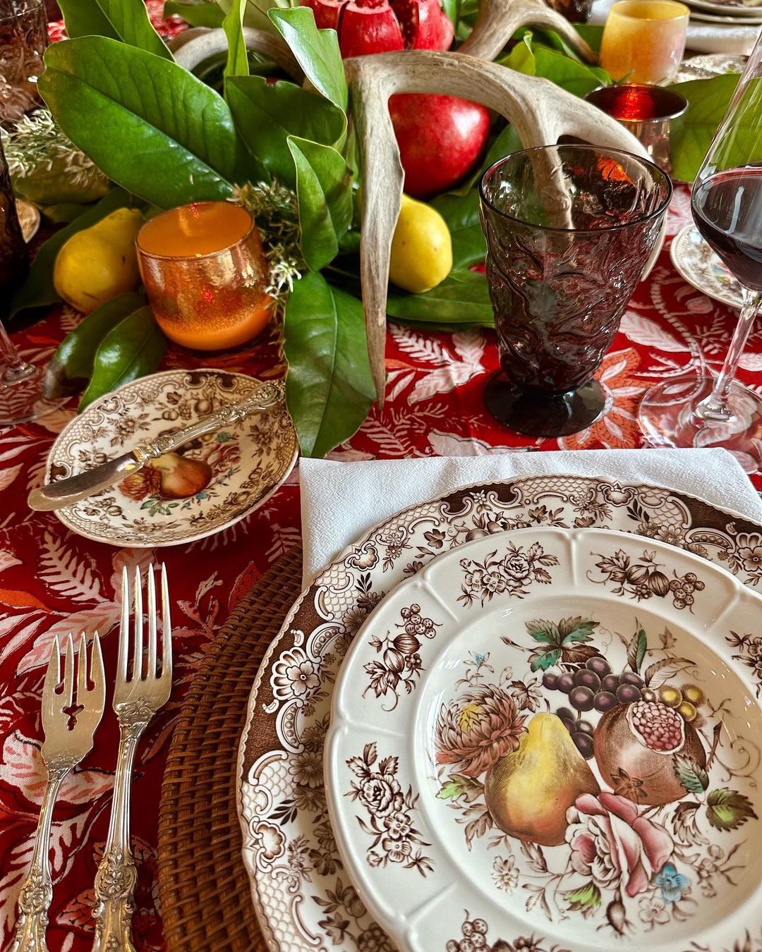 Clematis Red Tablecloth | Hand Block Printed | Cotton | An Indian Summer | Seasonless Timeless Sustainable Ethical Authentic Artisan Conscious Clothing Lifestyle Brand