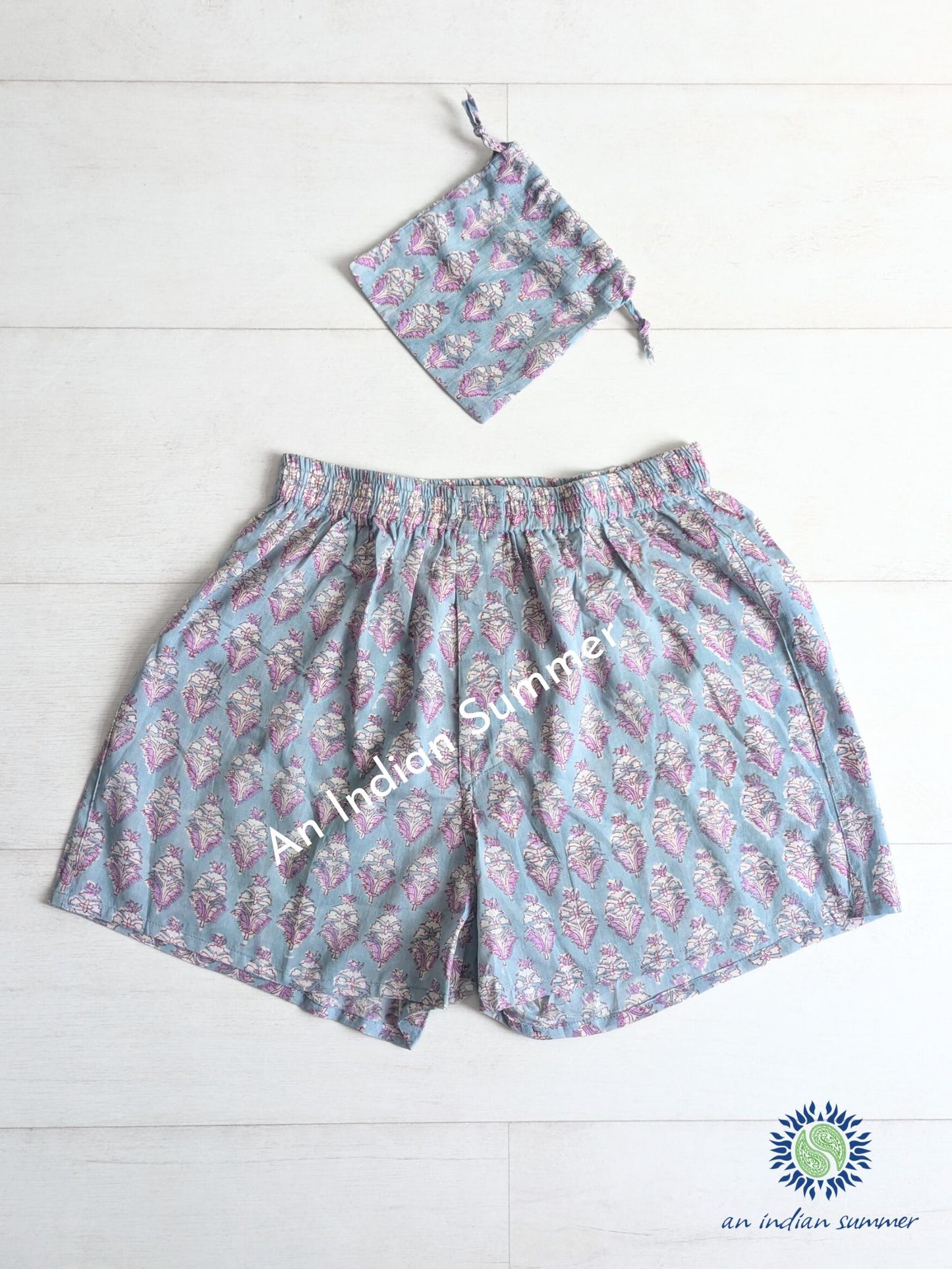 Boxer Shorts - Jasmine - Grey & Lilac