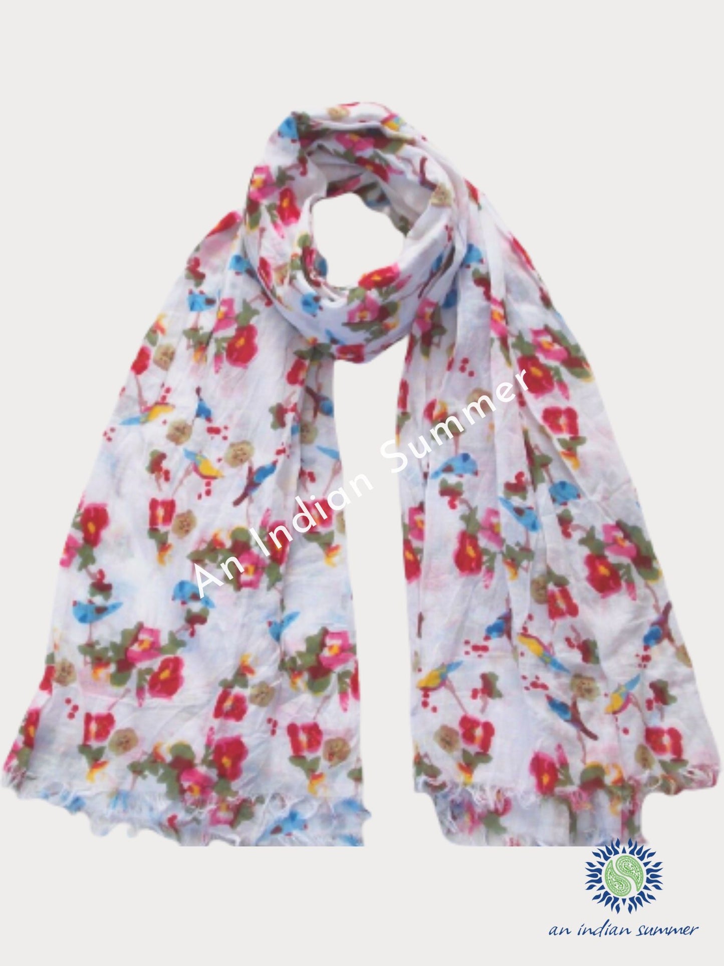 Cotton Scarves Floral Print - Available in 3 Colourways