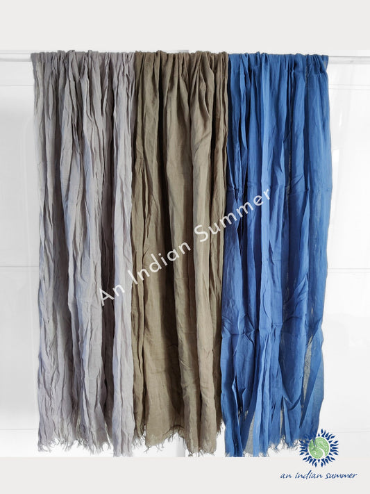 Cotton Scarves Plain Neutrals - Dark - Available in 3 Colourways