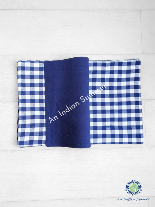 Woven Gingham Placemats Blue