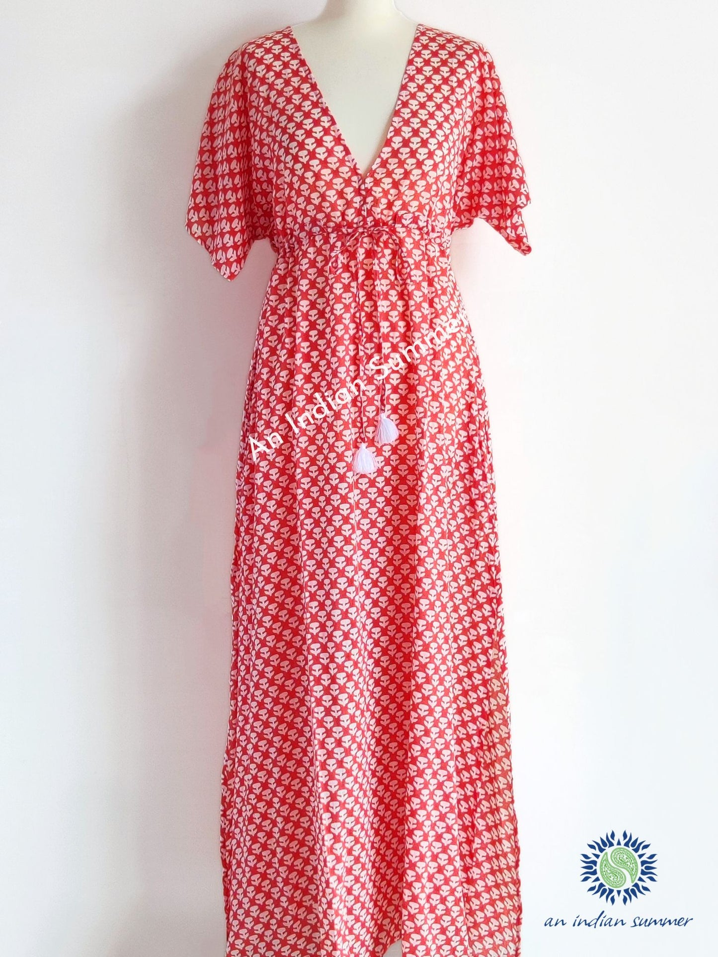 Santorini Maxikleid – Blaugrün und Lila