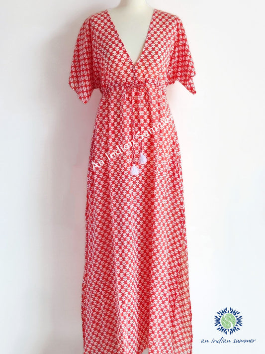 Maxi Kaftan Dress - Daisy Coral