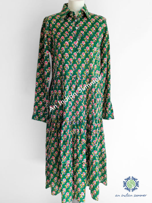 Midi Shirt Dress - Green