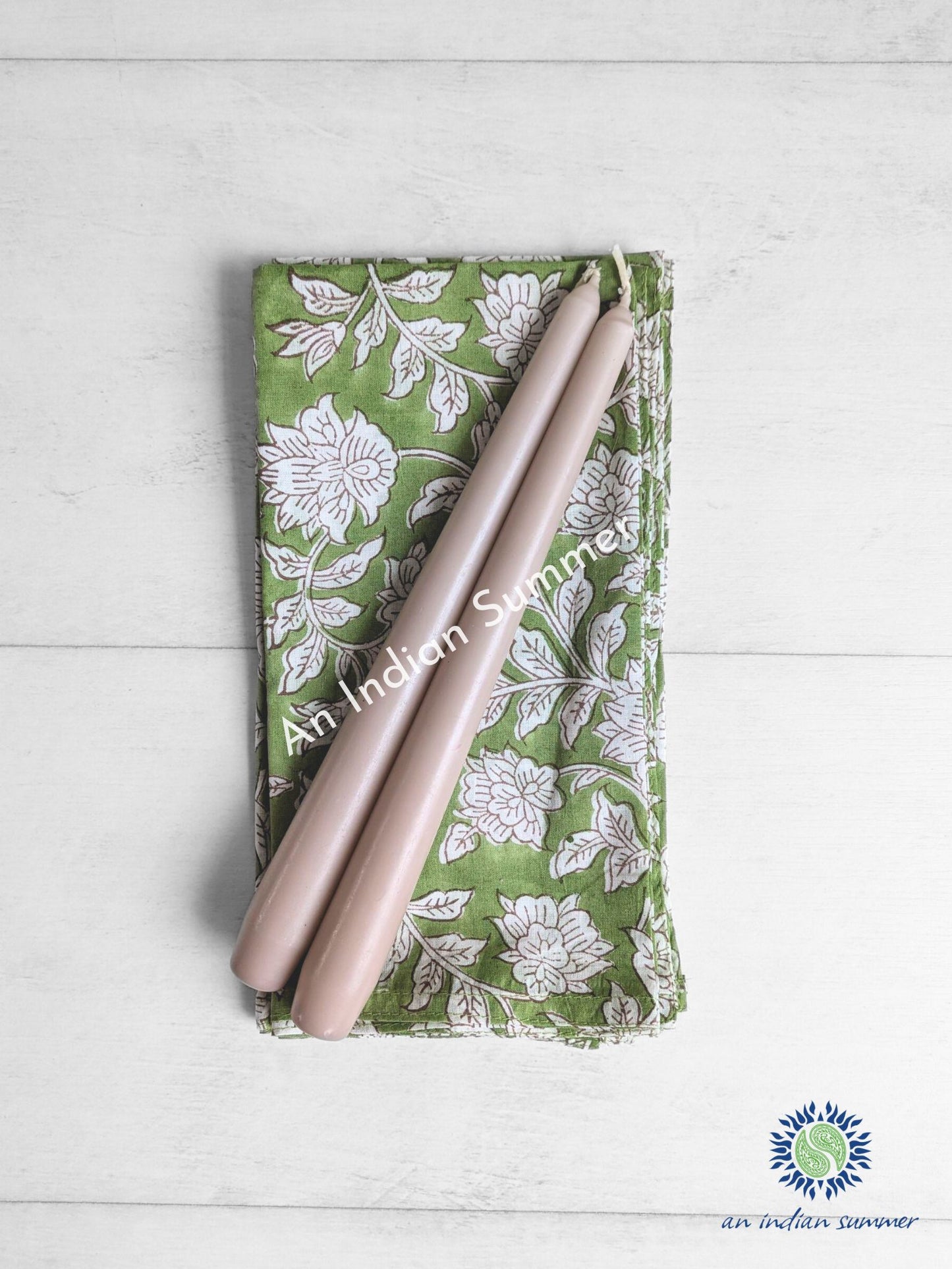 Napkins & Candles Gift Set - Floral Sage Green