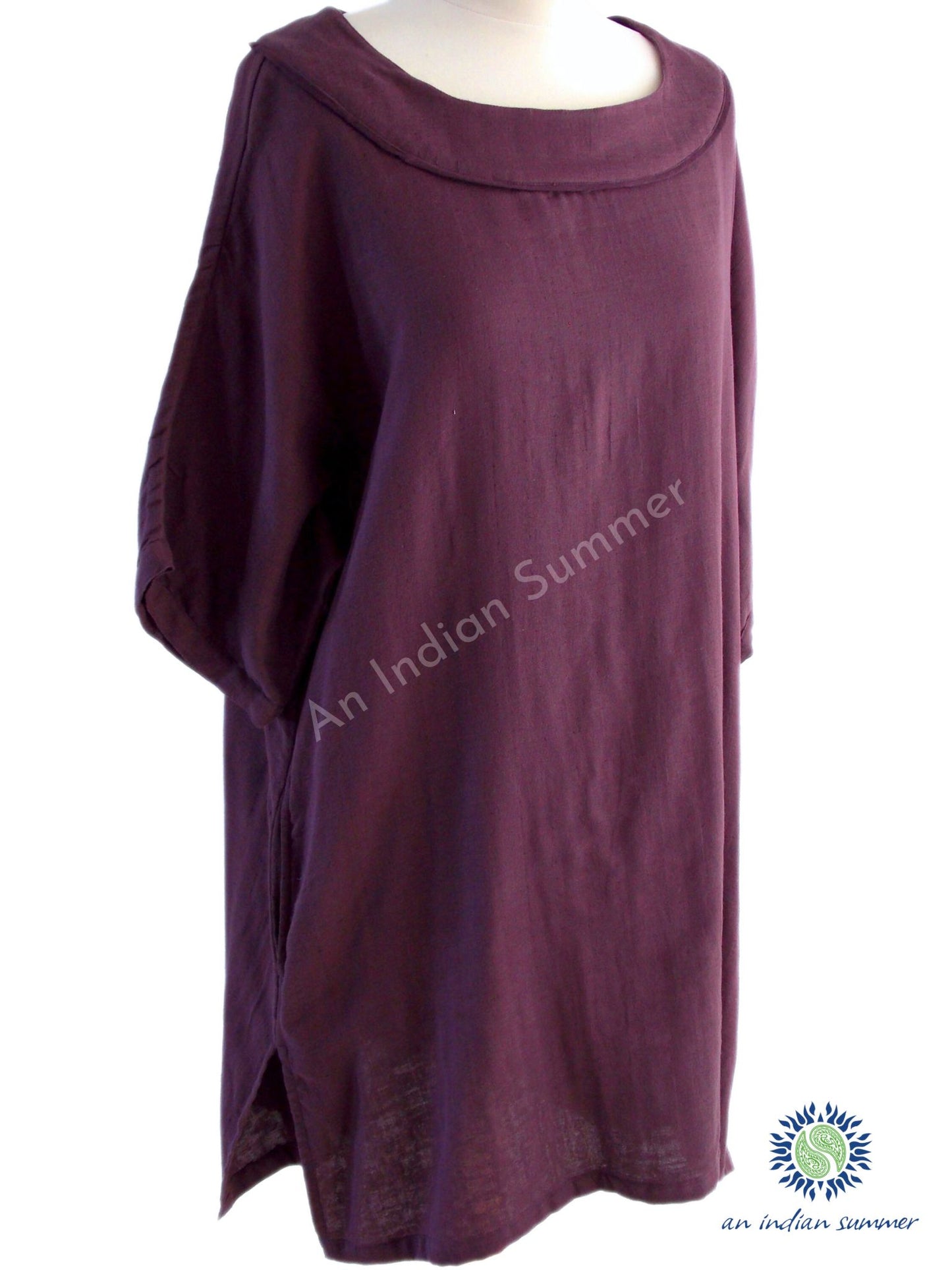 Rosalind Tunic Dress - Aubergine - An Indian Summer