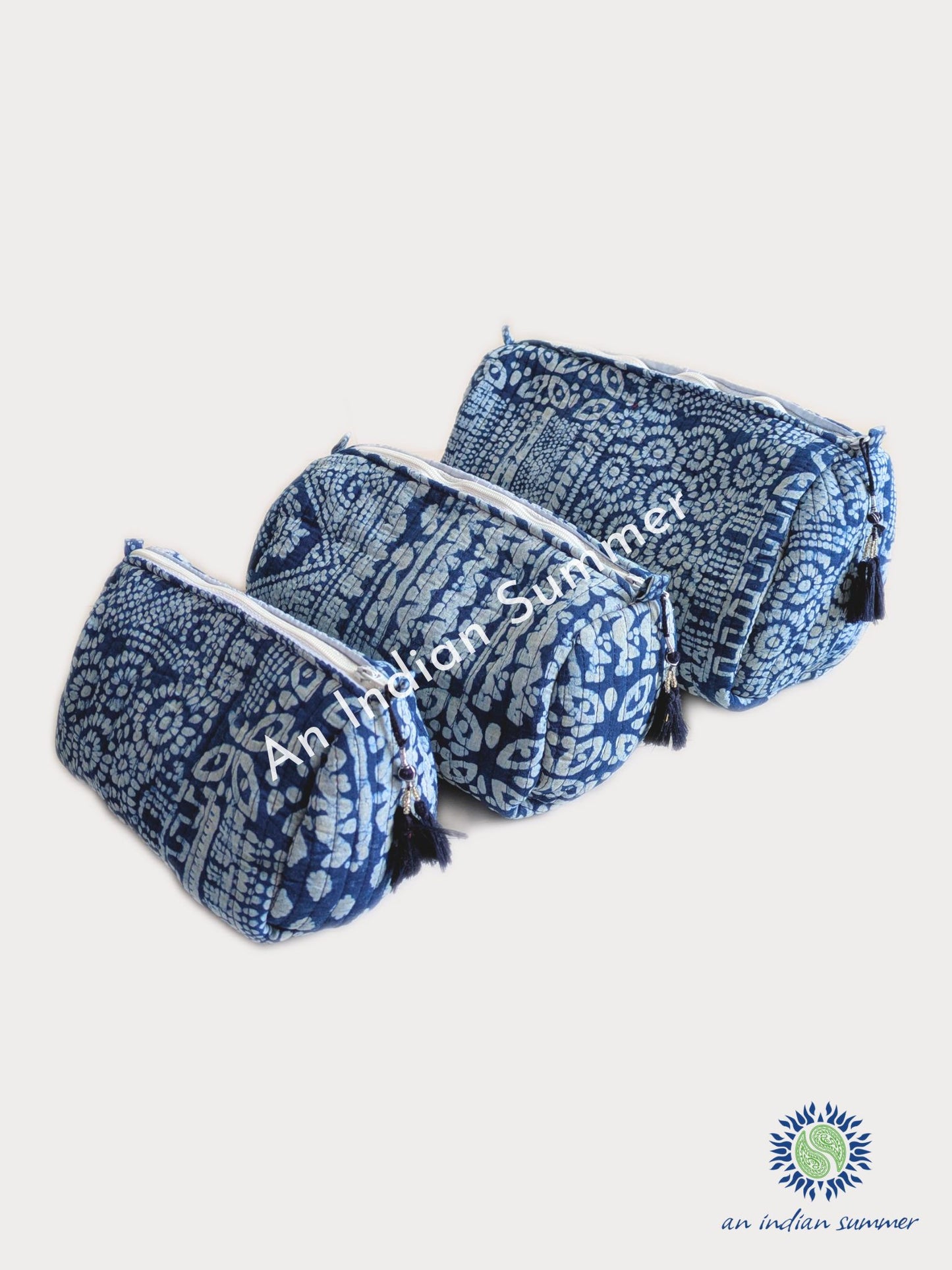 Washbags - Natural Dyed Indigo - Patchwork
