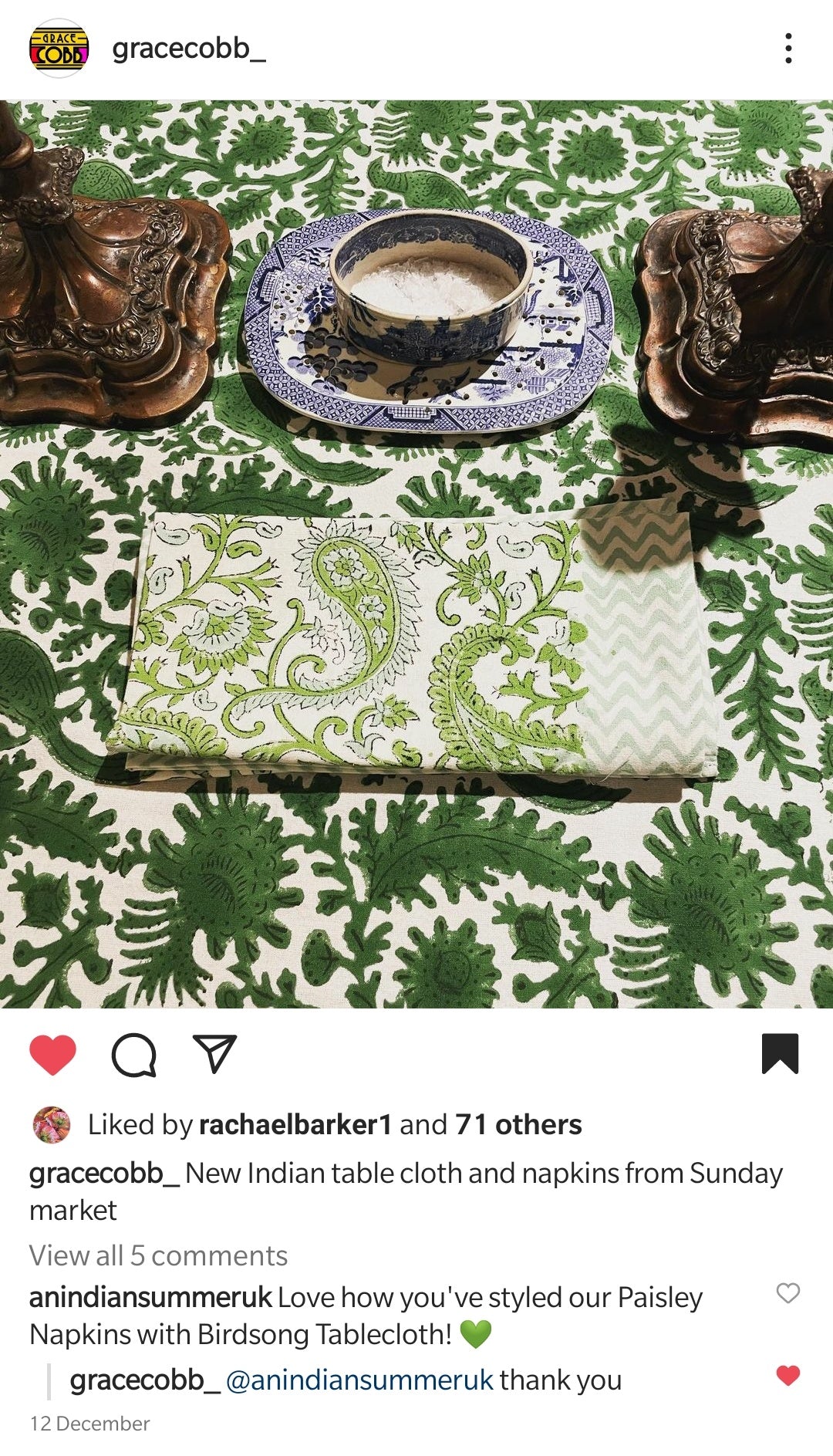 Nappe Chant d'Oiseau Vert