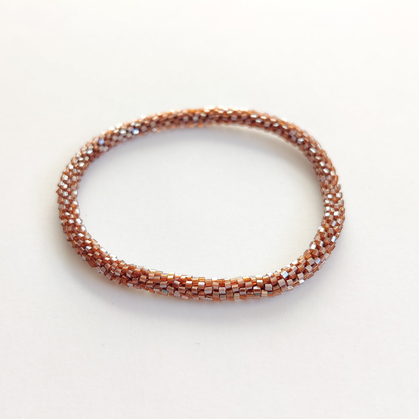 An Indian Summer Brown Ibiza Roll On Bracelet Glass Beads Arm Candy Stacking Bracelets