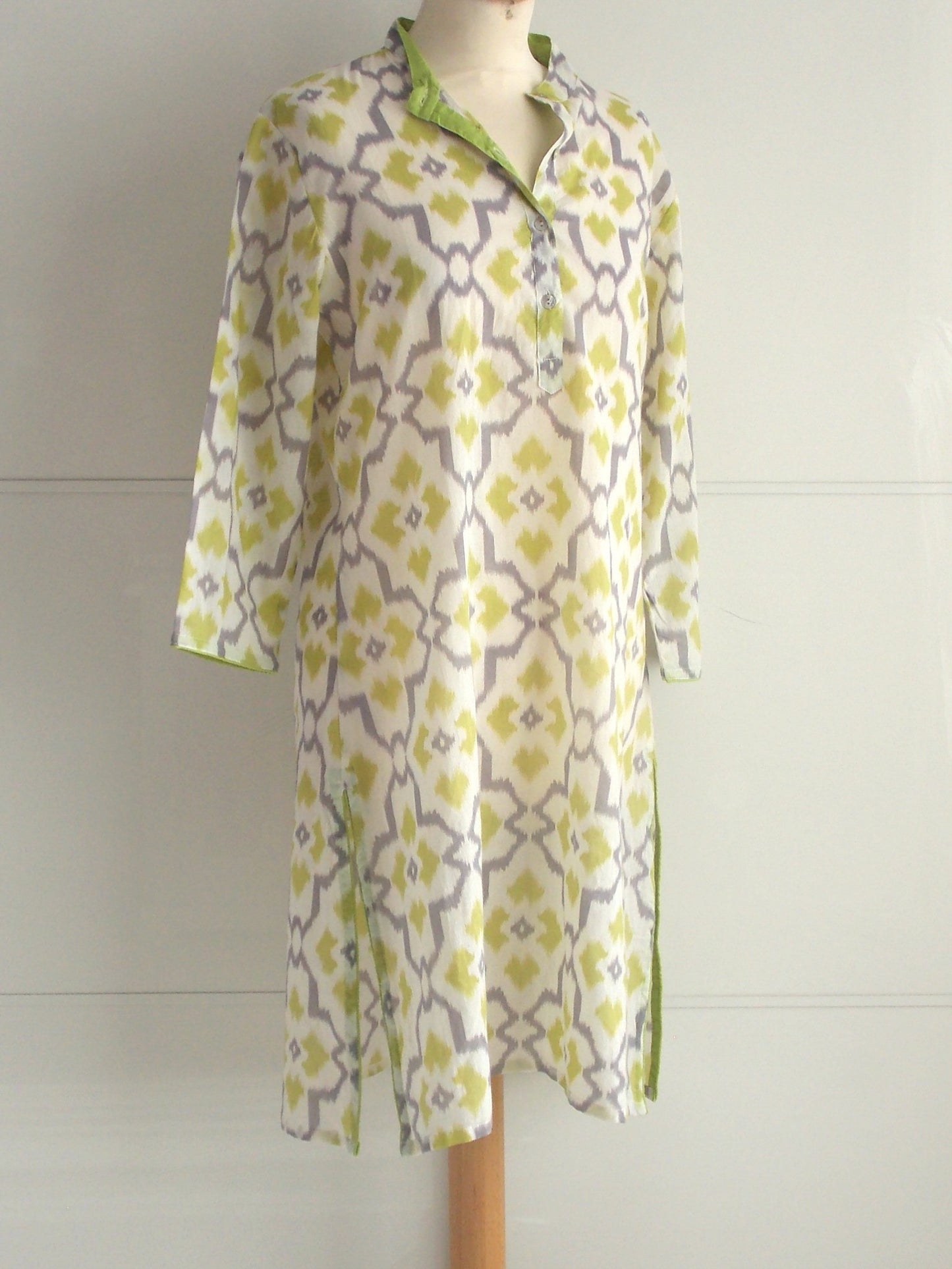Ikat Lime Kurta - An Indian Summer