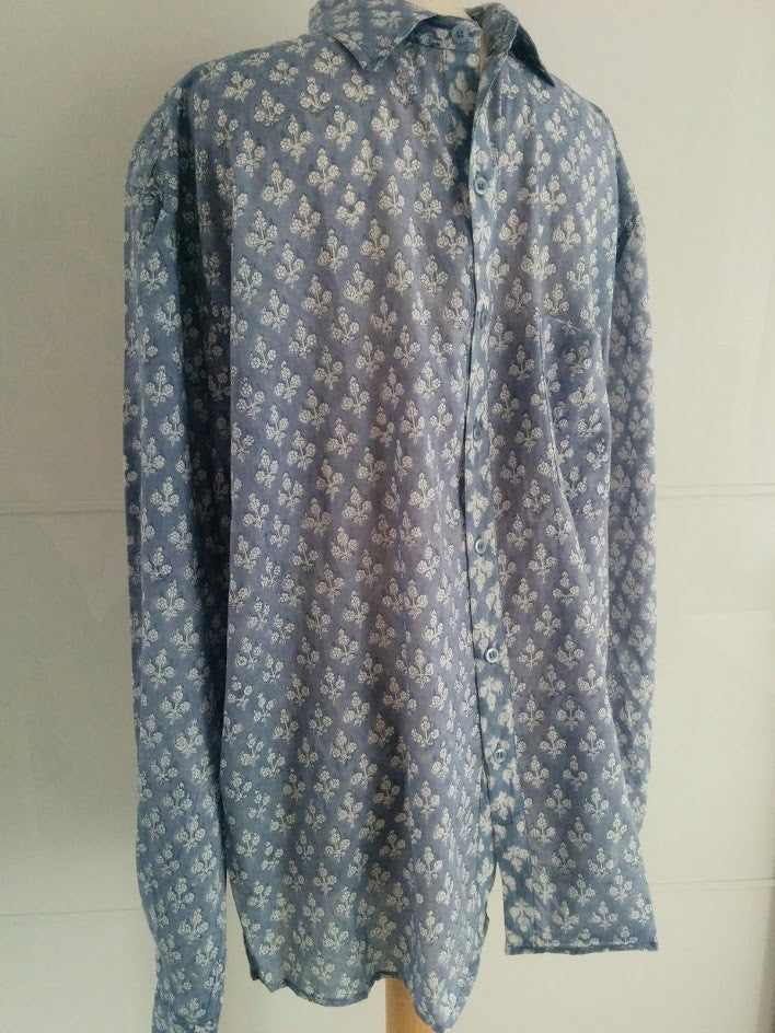 Nova Block Print Shirt - Grey - An Indian Summer