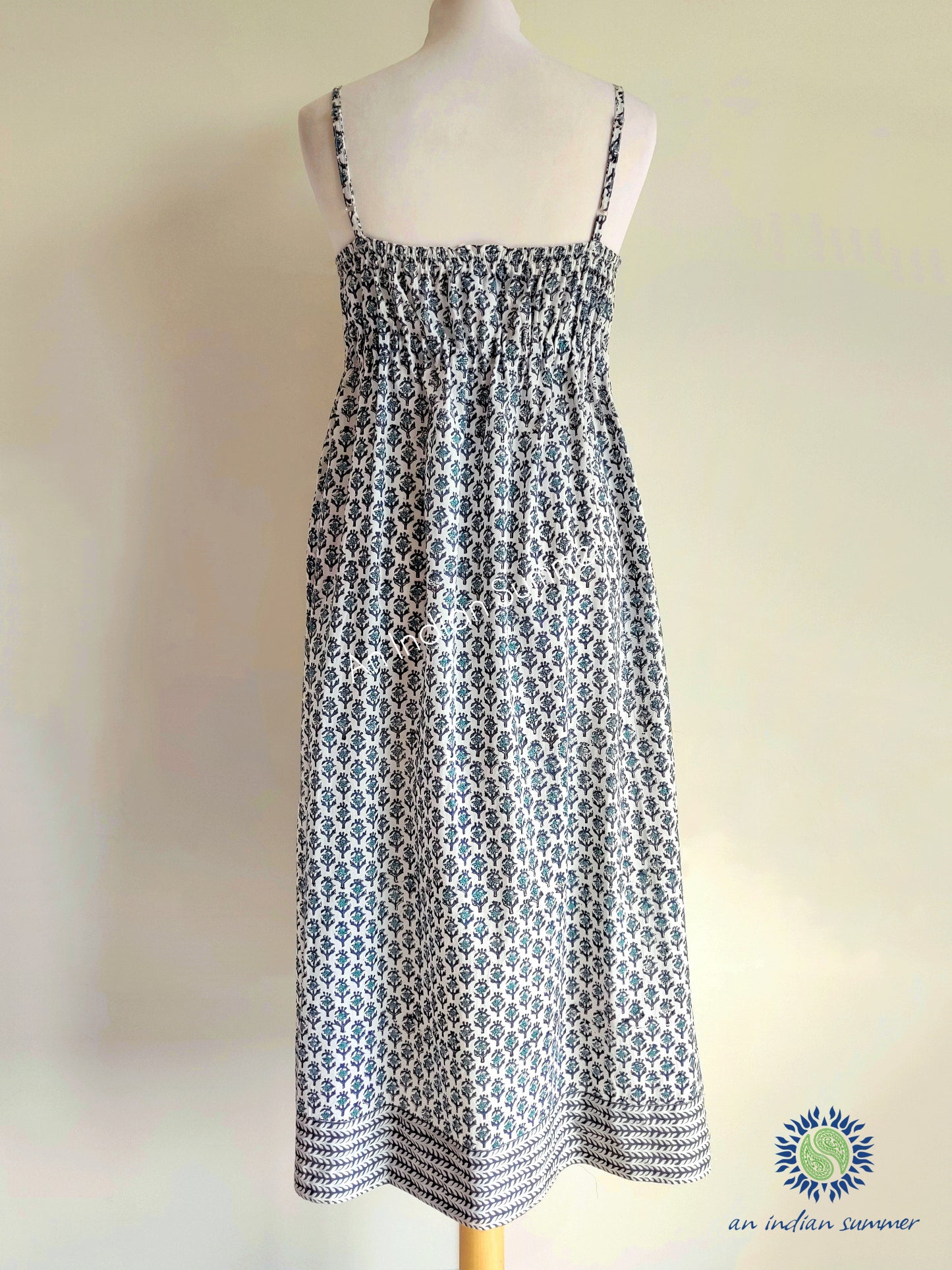 Iris Slip Dress | Floral Print | Block Print Cotton Dress | Hand Block Printed | Cotton | An Indian Summer | Seasonless Timeless Sustainable Ethical Authentic Artisan Conscious Clothing Lifestyle Brand
