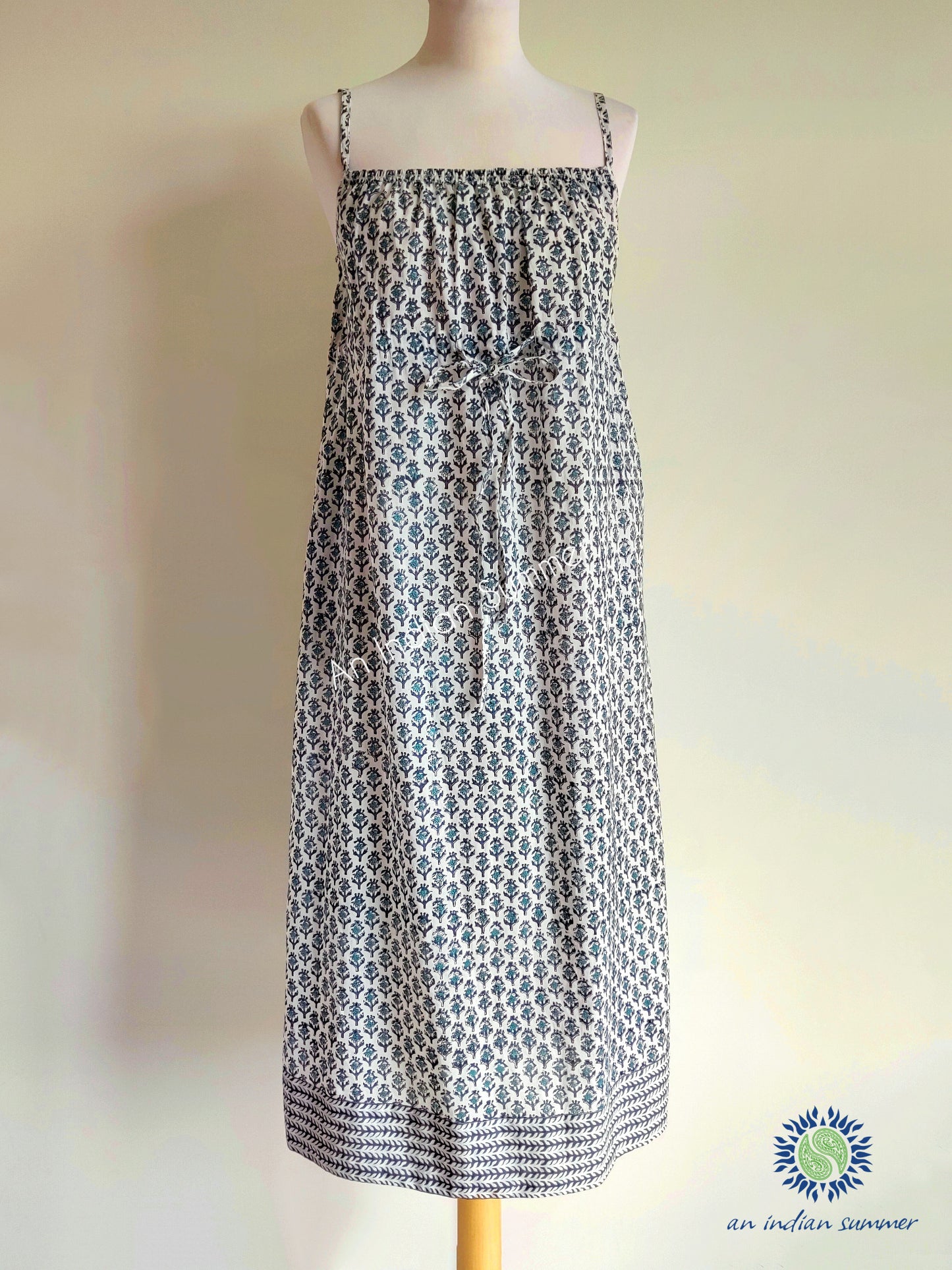 Iris Slip Dress | Floral Print | Block Print Cotton Dress | Hand Block Printed | Cotton | An Indian Summer | Seasonless Timeless Sustainable Ethical Authentic Artisan Conscious Clothing Lifestyle Brand