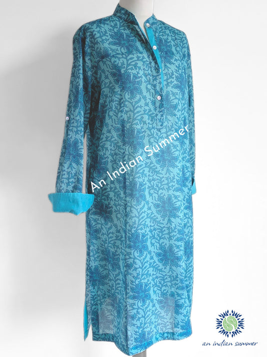 Blossom Tunic Dress - Floral Teal