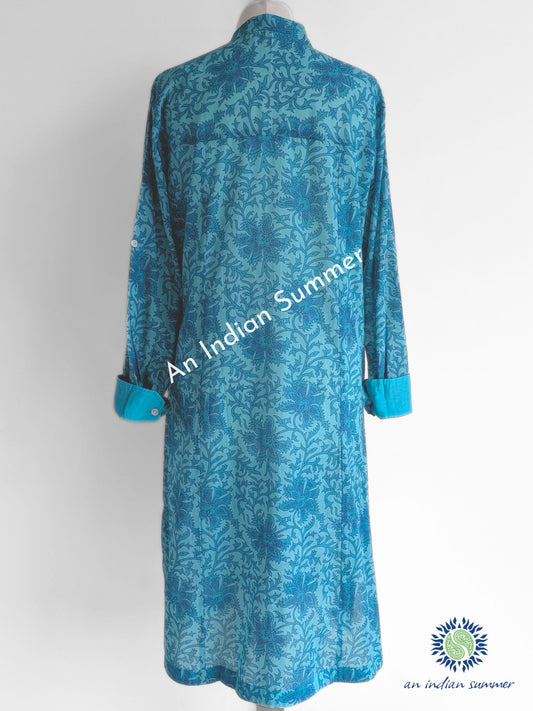 Blossom Tunic Dress - Floral Teal