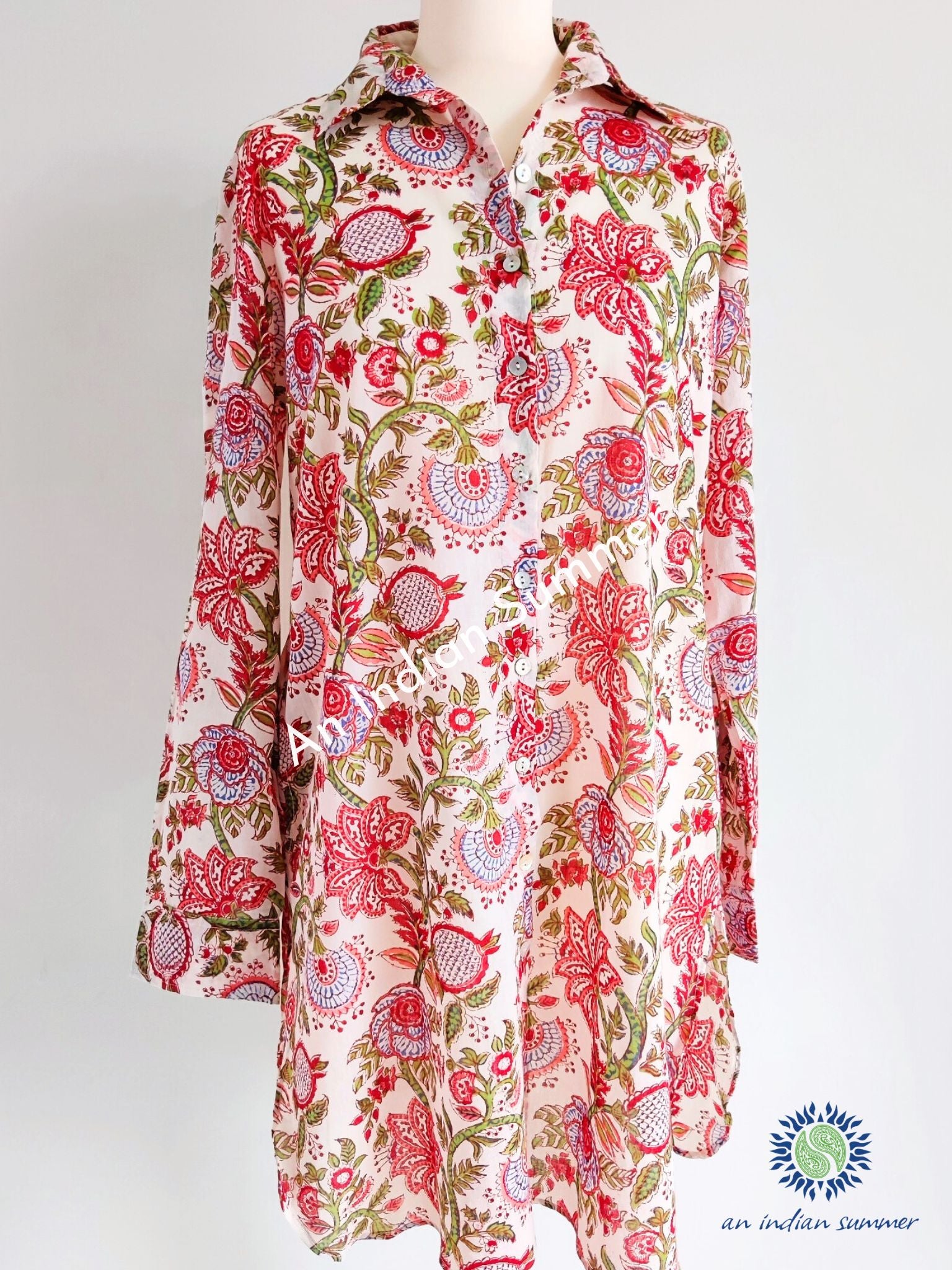 Casual Shirt Tapestry | Hand Block Printed | Cotton Voile | An Indian Summer | Seasonless Timeless Sustainable Ethical Authentic Artisan Conscious Clothing Lifestyle Brand