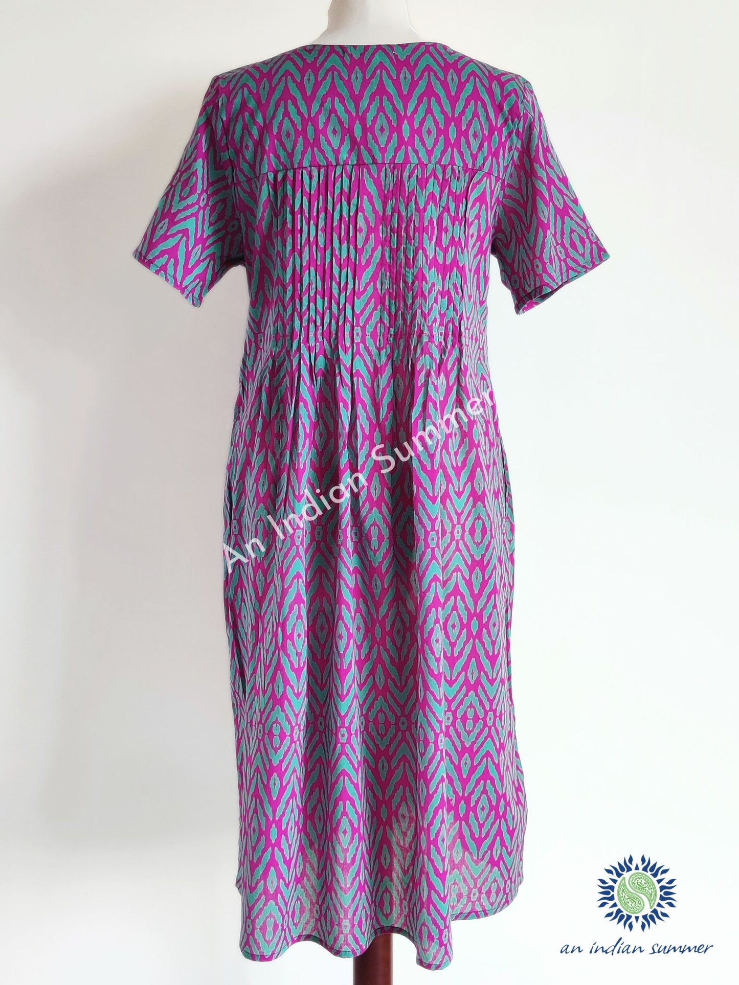 Ikat Magenta | Chloe Summer Dress | Cotton Voile | An Indian Summer | Seasonless Timeless Sustainable Ethical Authentic Artisan Conscious Clothing Lifestyle