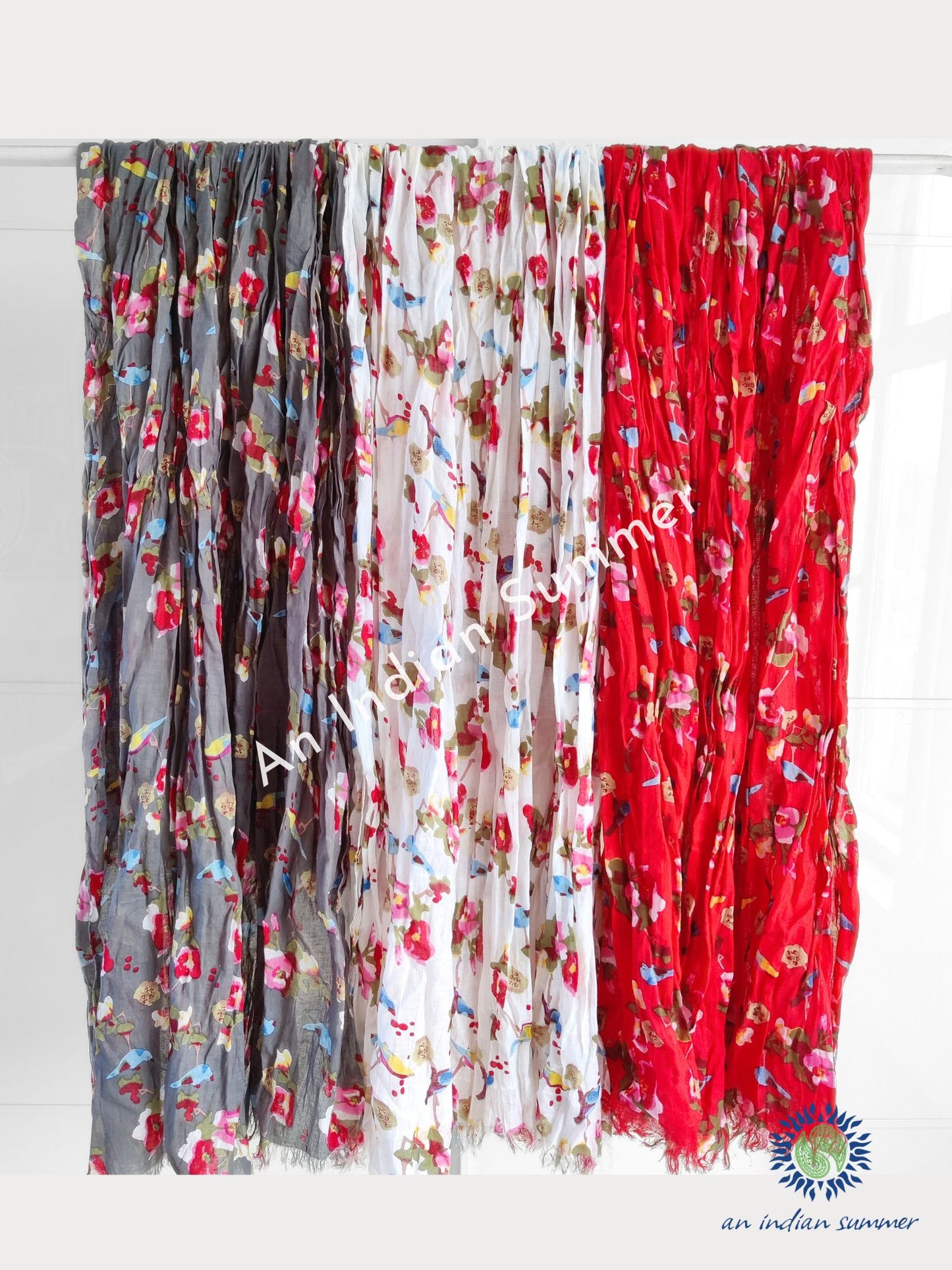 Foulards en coton imprimé floral - Disponible en 3 coloris