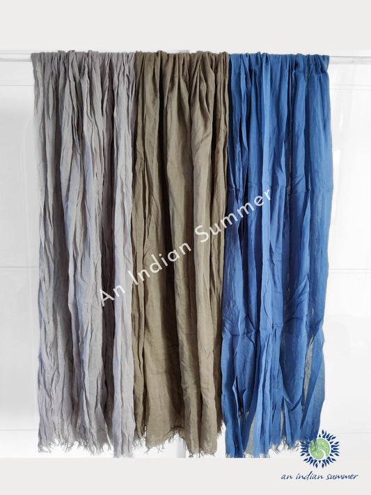 Cotton Scarves Plain Neutrals - Dark