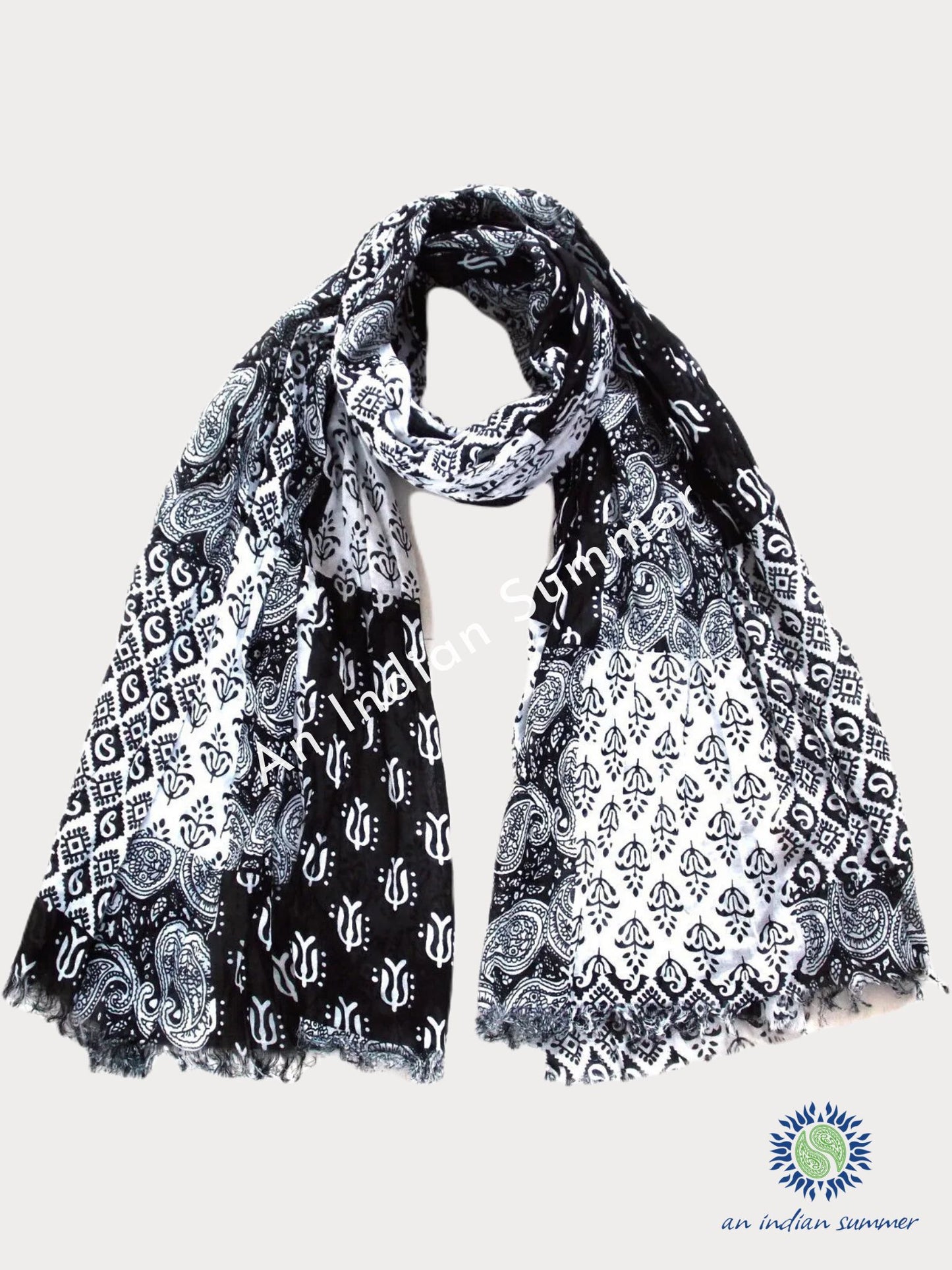 Foulards en coton imprimé patchwork - Disponible en 3 coloris