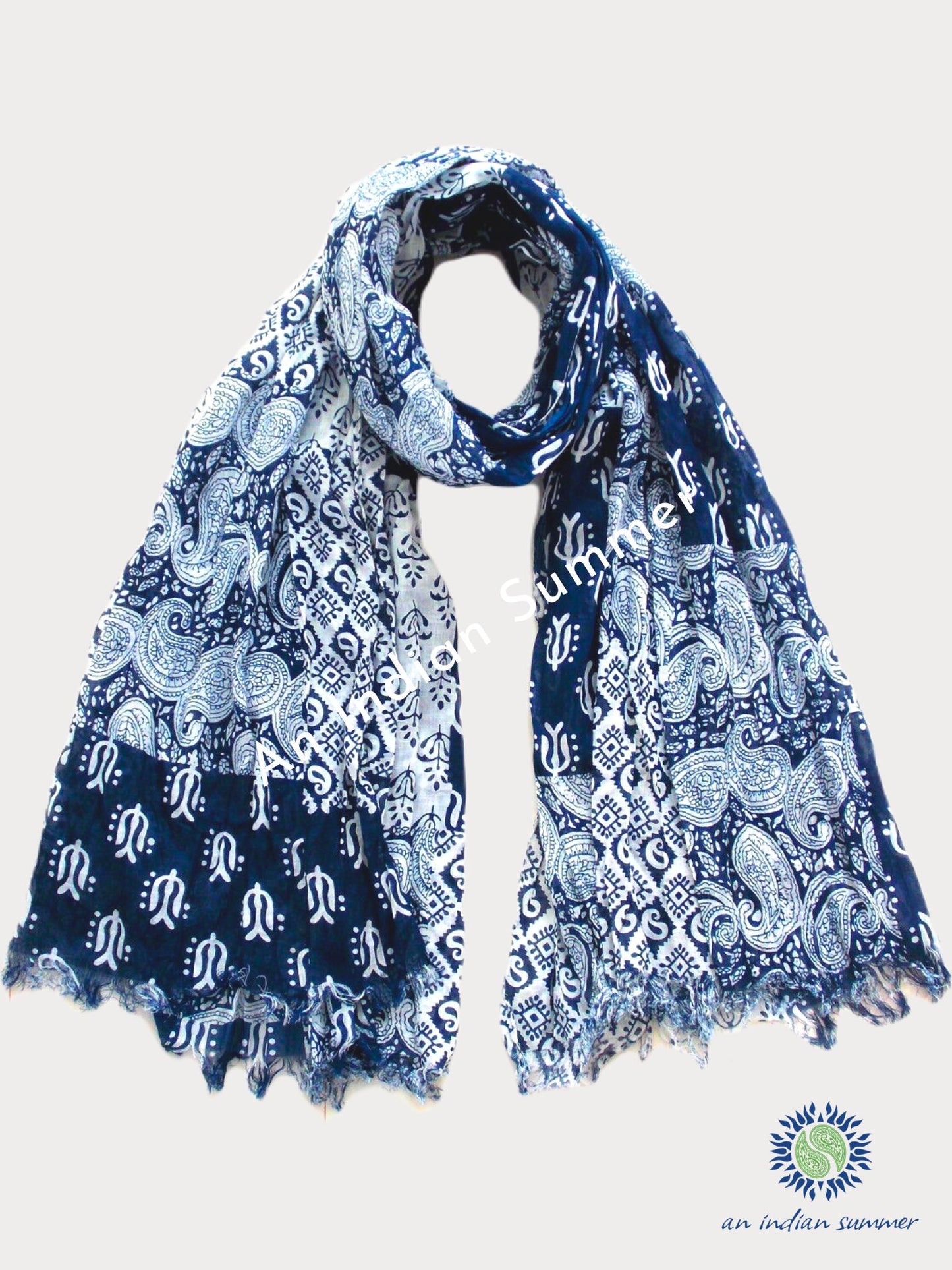 Cotton Scarves Patchwork Print - Available in 3 Colourways