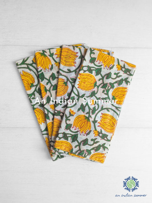 Cotton Napkins - Set of 4 - Lotus Yellow