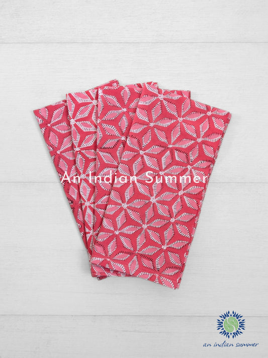 Cotton Napkins - Set of 4 - Star Coral