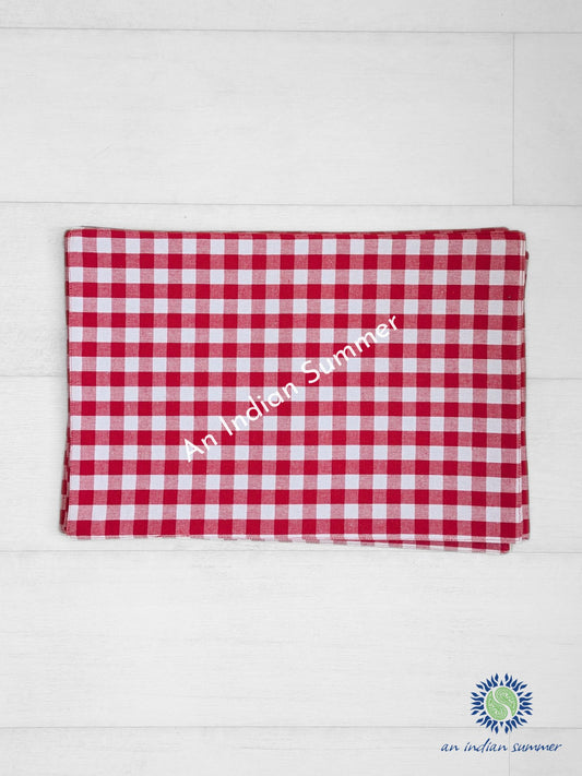 Woven Gingham Placemats Red