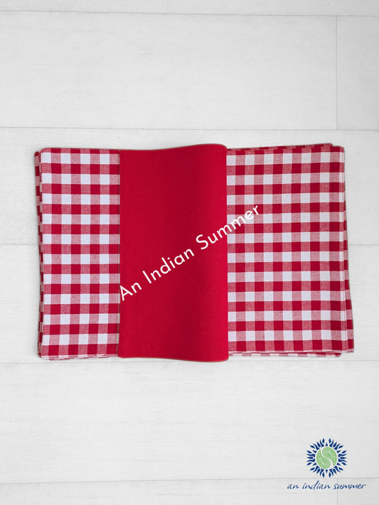 Woven Gingham Placemats Red