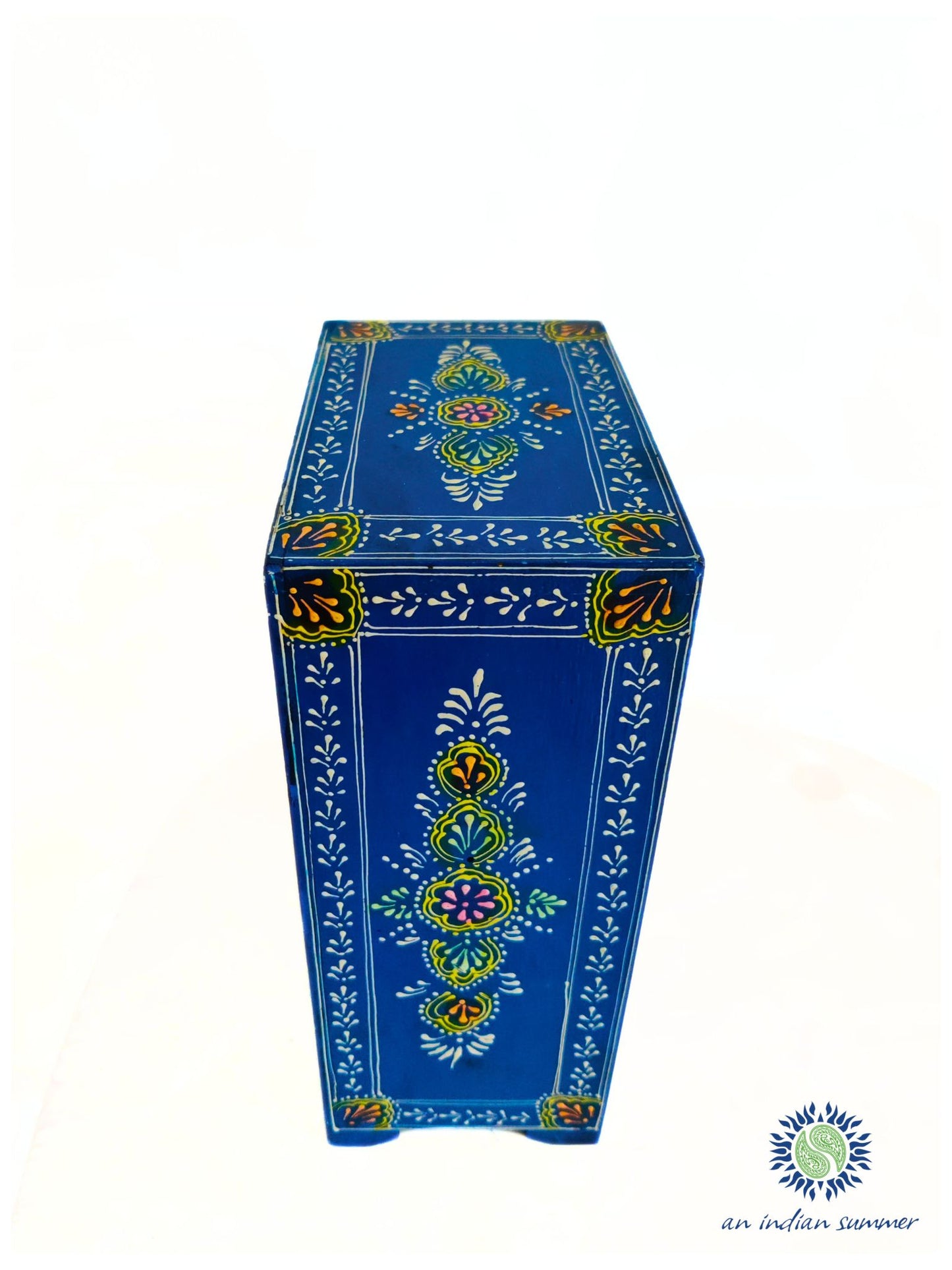 Hand Painted Wooden Small Tall Chest of Drawers