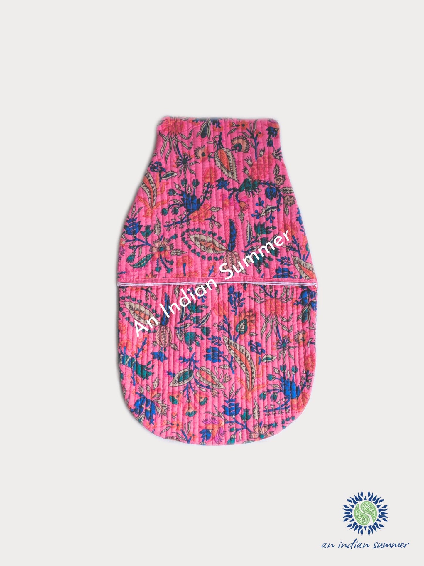 Hot Water Bottle Cover Foliage Pink