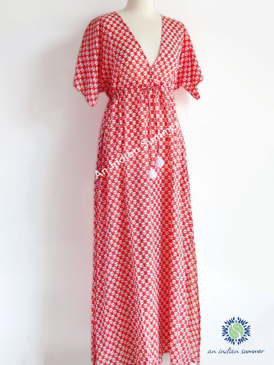 Maxi Kaftan Dress - Daisy Coral