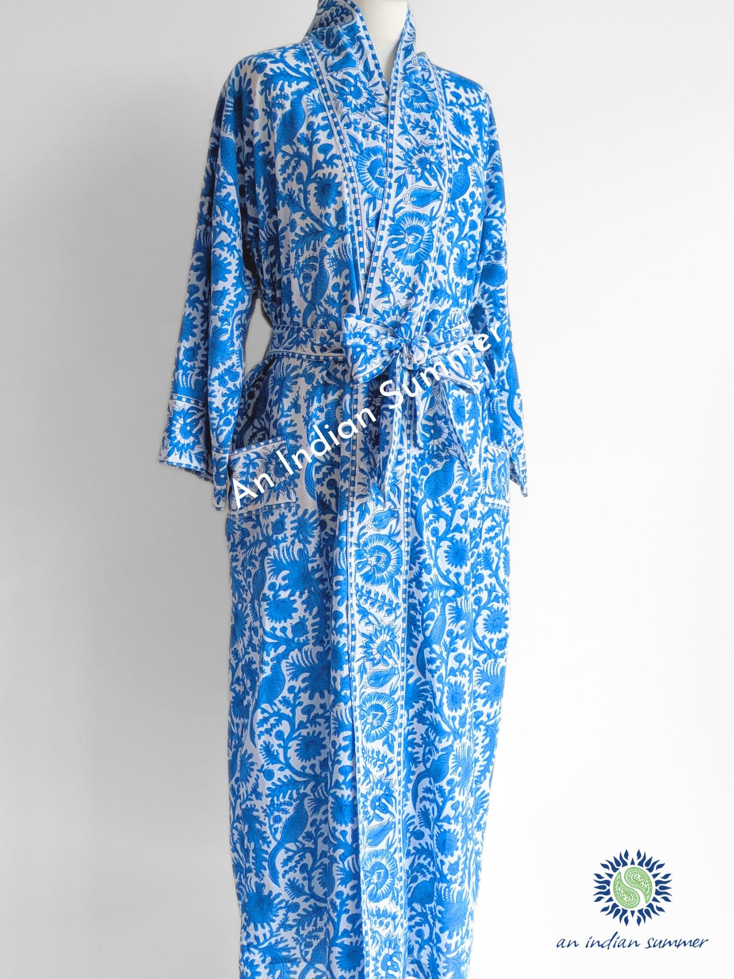 Robe Kimono Chant D'Oiseau Bleu