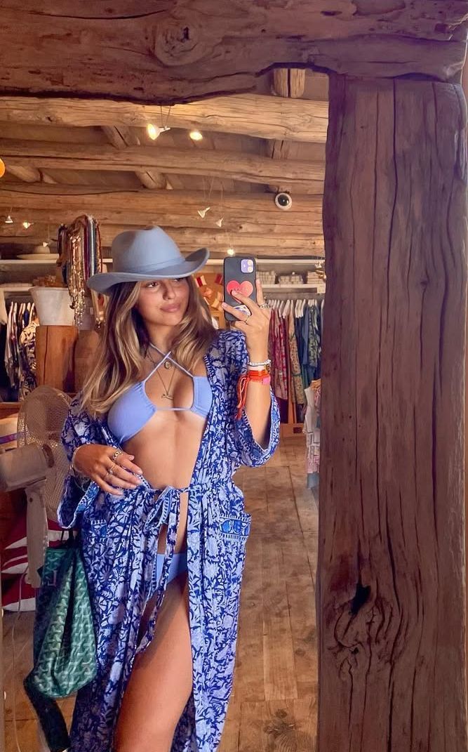 Robe kimono longue - Floral Block Print - Prairie - Disponible en 2 coloris