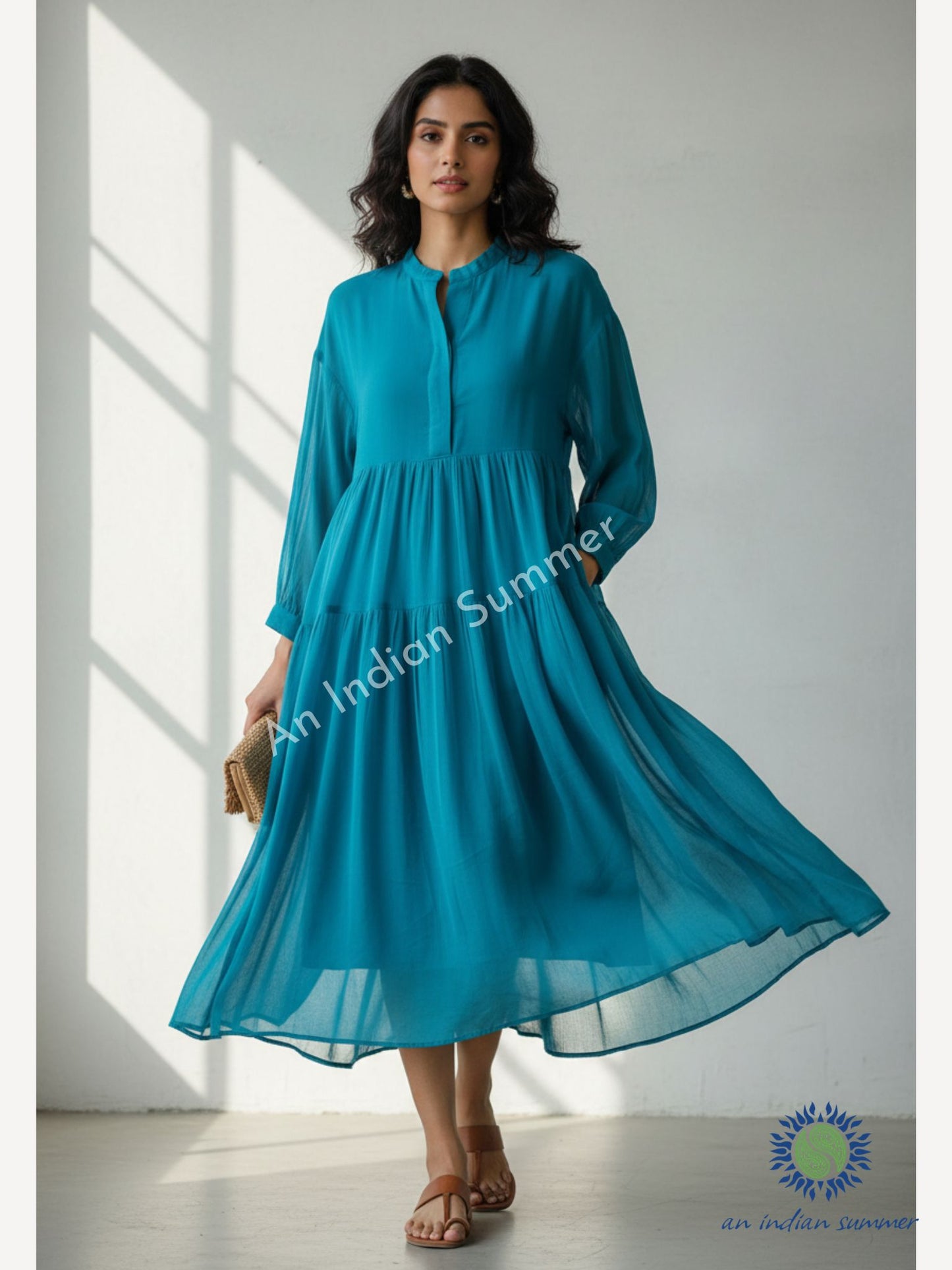 Robe Nitya - Bleu Paon