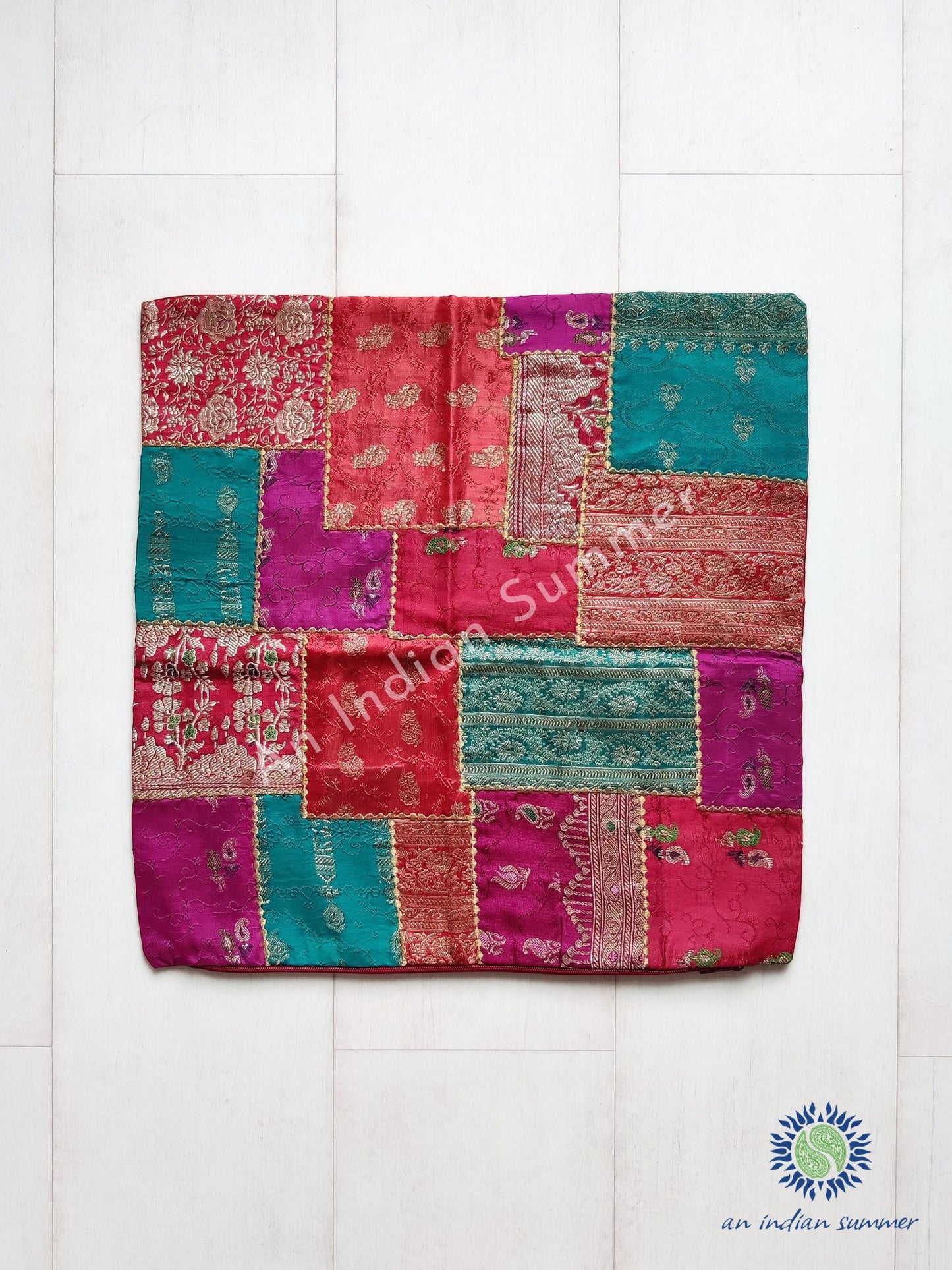 Housses de coussin Sari patchwork