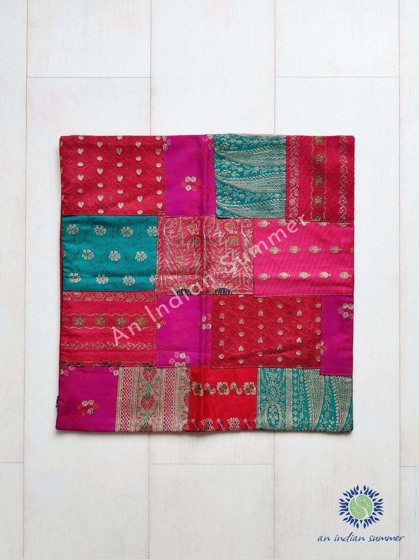 Housses de coussin Sari patchwork