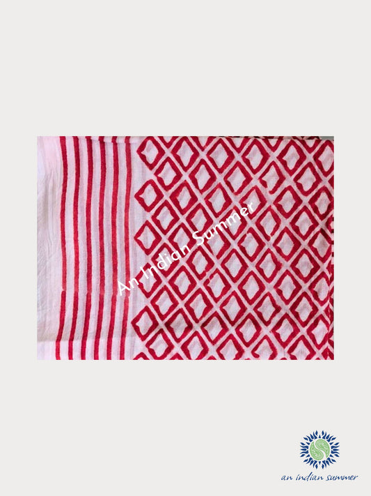 **Special Offer** Geometric Pattern Large Cotton Sarong - Diamonds Red