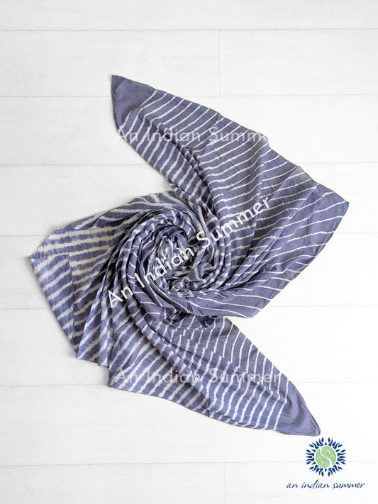 Shibori Waves Cotton Sarong - Grey