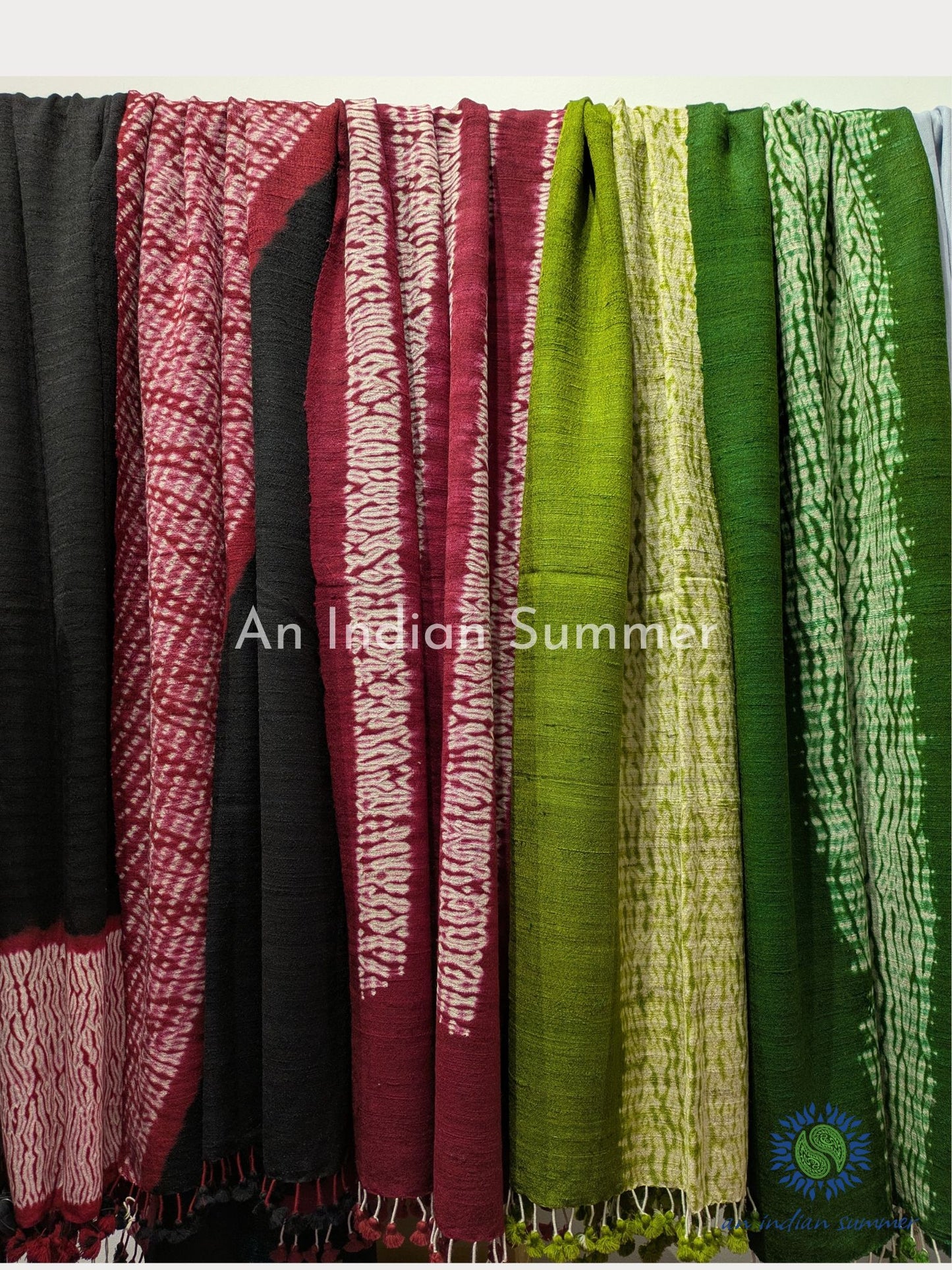 Handcrafted Shibori Stoles - Silk & Merino Wool