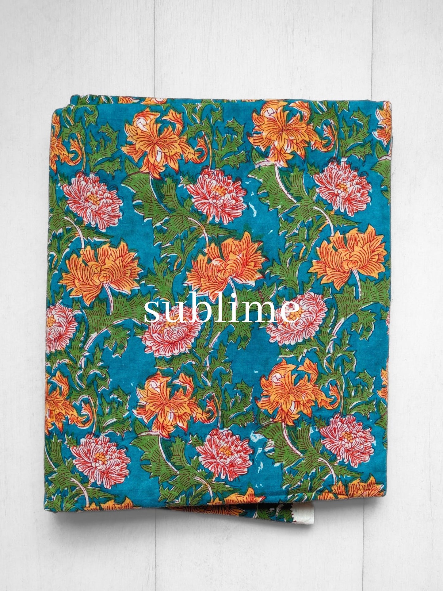 Hand Block Printed Cotton Fabric - Colour Burst