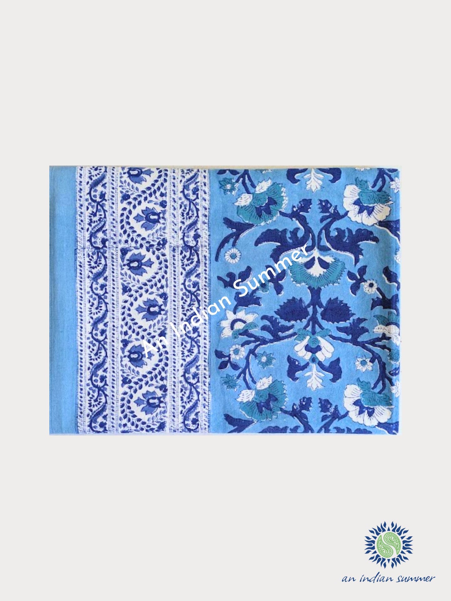 Tablecloth Floral Blue & Teal - Available in Various Sizes