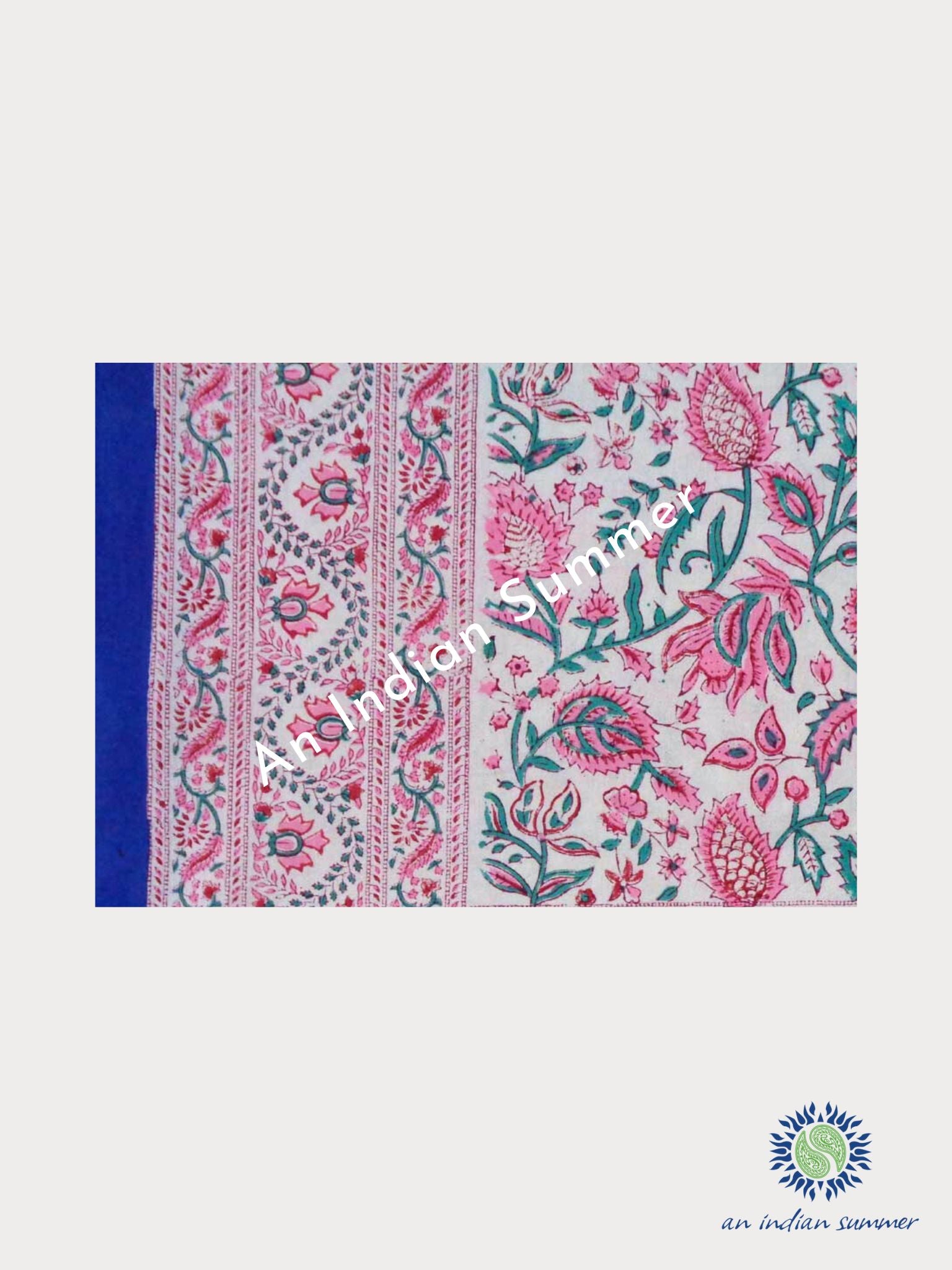 Vanah Tablecloth | White Pink Teal | Hand Block Printed | Cotton | An Indian Summer | Seasonless Timeless Sustainable Ethical Authentic Artisan Conscious Clothing Lifestyle Brand