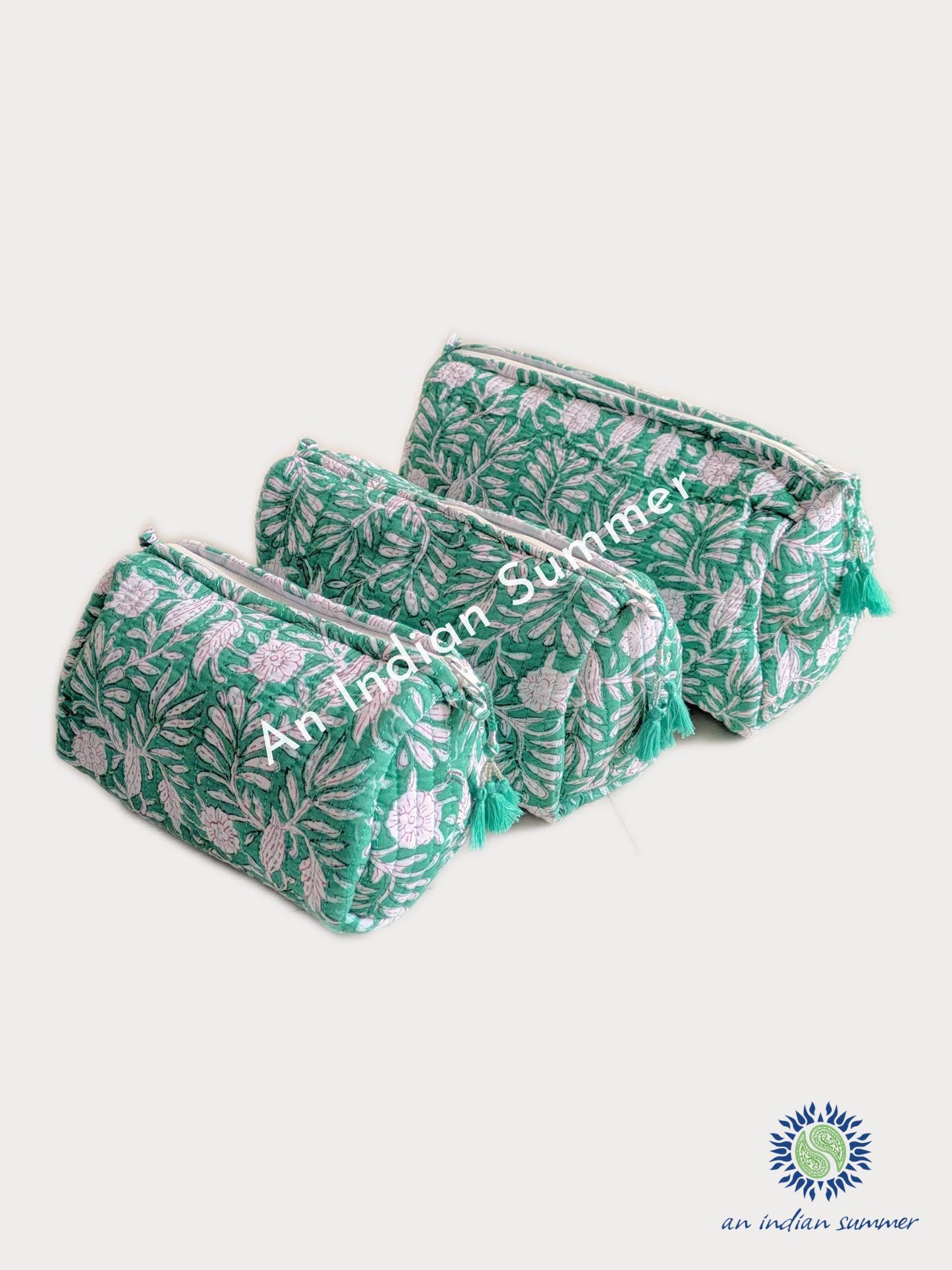Washbags Floral Bright Aqua