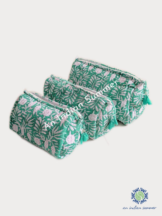 Washbags Floral Bright Aqua
