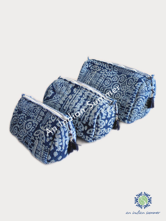 Washbags - Natural Dyed Indigo - Patchwork