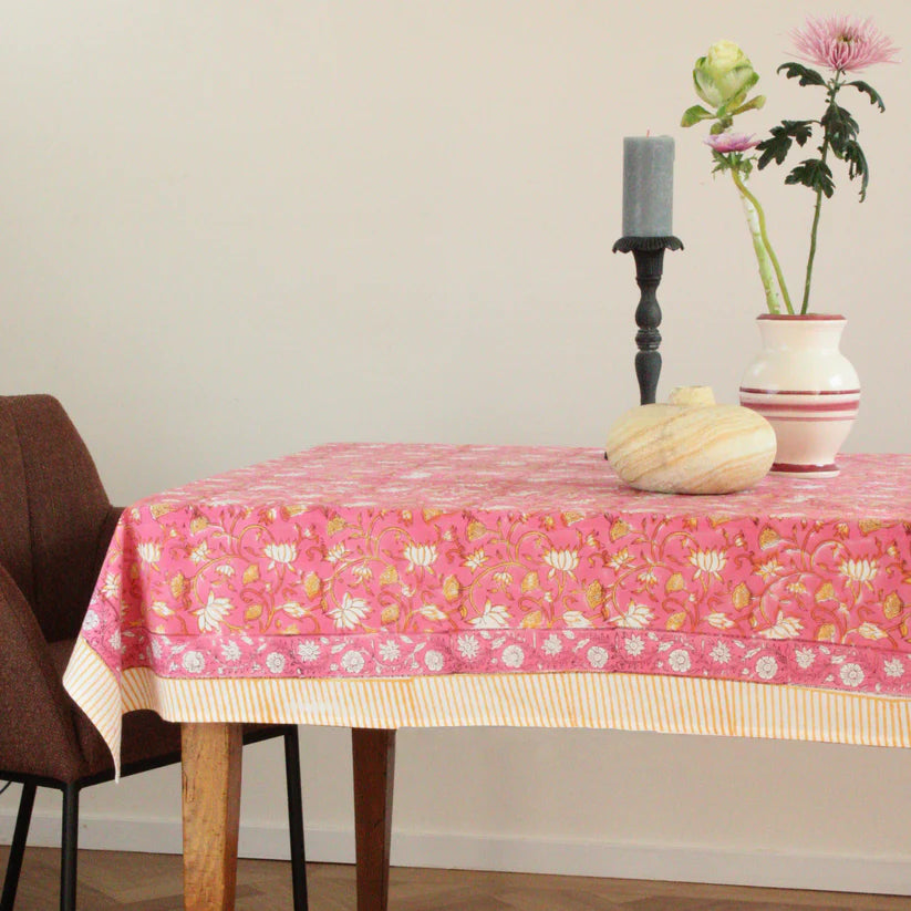 Tablecloth Waterlily Pink Orange - Available in 3 Sizes