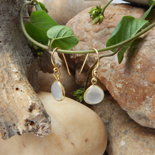 White Chalcedony Earrings - An Indian Summer