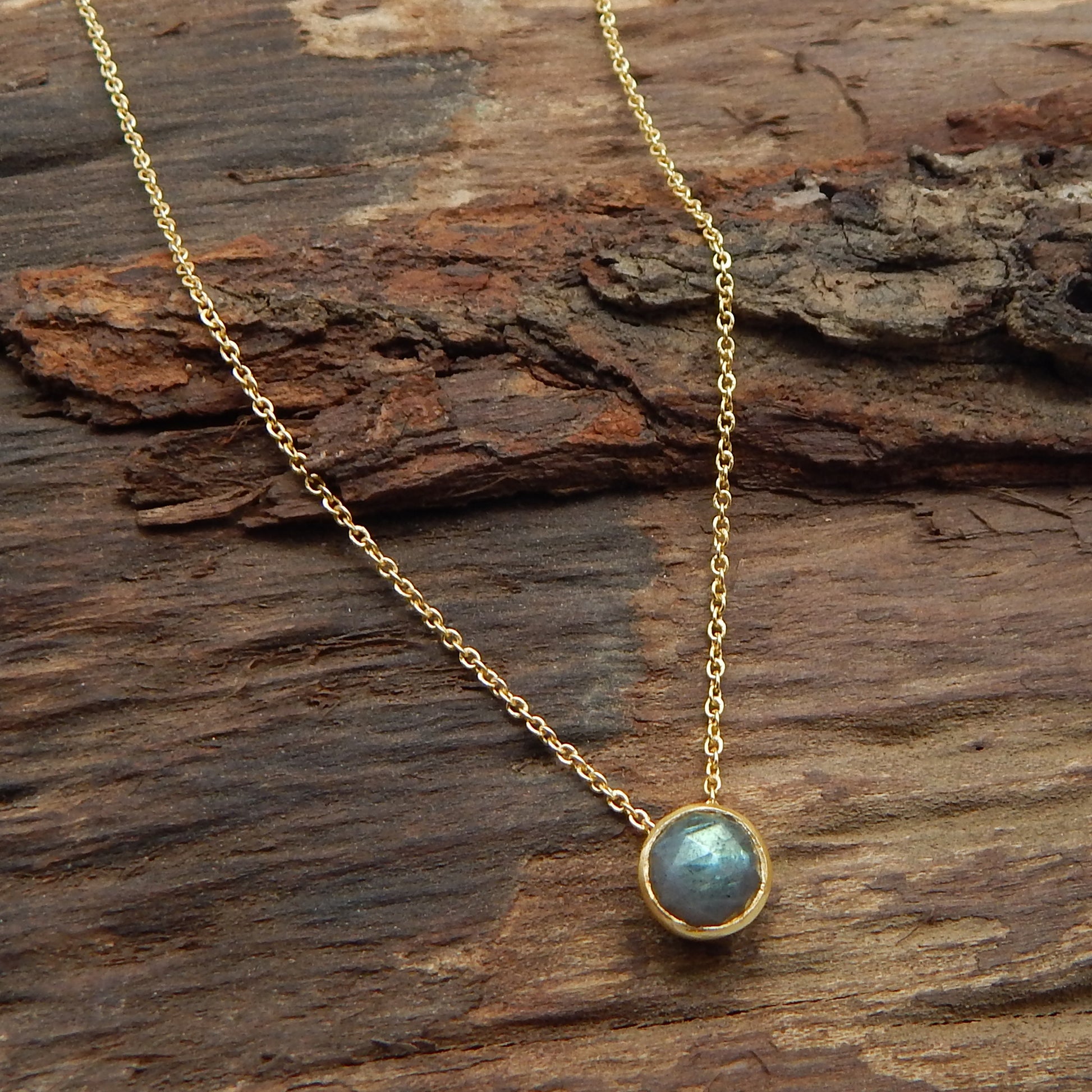 Labradorite Dot Necklace - An Indian Summer