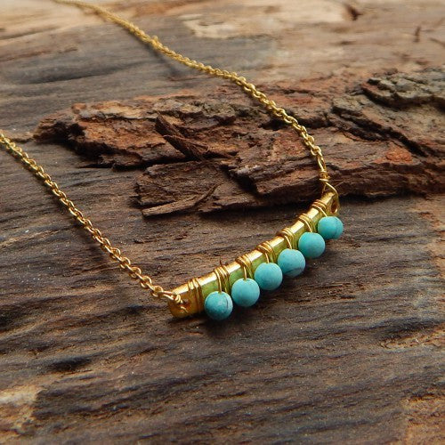 Turquoise Row Necklace - An Indian Summer